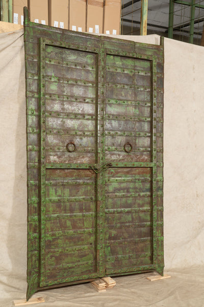 Biscottini Porta portone in legno massello e ferro da interno o da esterno vecchia e antica medievale scorrevole