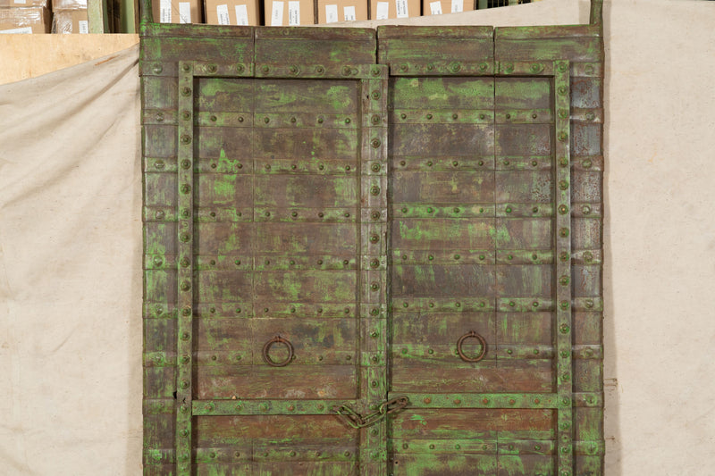 Biscottini Porta portone in legno massello e ferro da interno o da esterno vecchia e antica medievale scorrevole