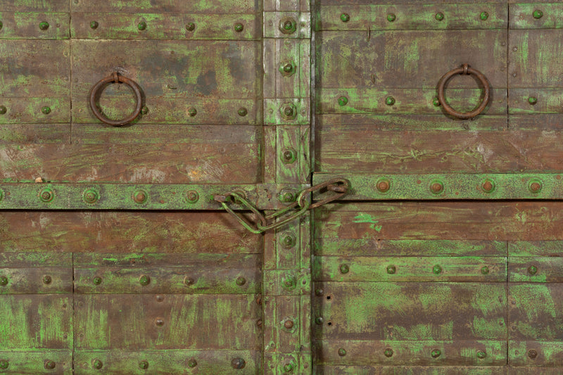 Biscottini Porta portone in legno massello e ferro da interno o da esterno vecchia e antica medievale scorrevole