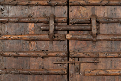 Biscottini Porta portone in legno massello e ferro da interno o da esterno vecchia e antica medievale scorrevole