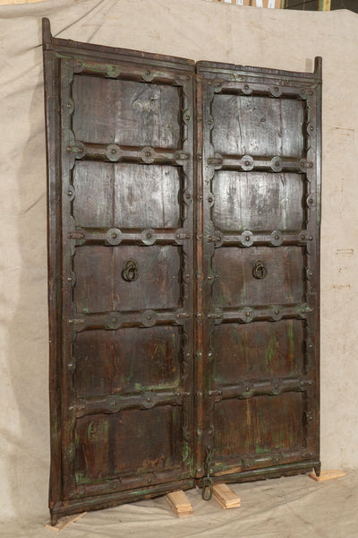 Biscottini Porta portone in legno massello e ferro da interno o da esterno vecchia e antica medievale scorrevole