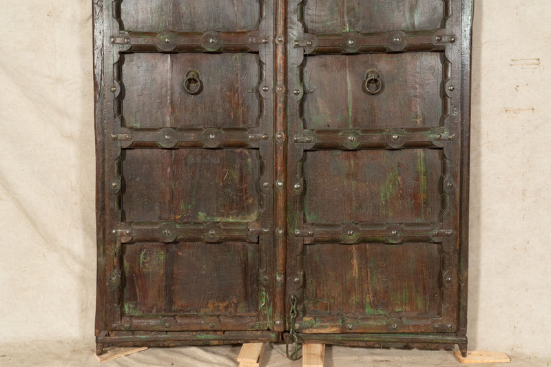 Biscottini Porta portone in legno massello e ferro da interno o da esterno vecchia e antica medievale scorrevole