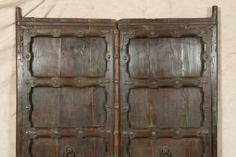 Biscottini Porta portone in legno massello e ferro da interno o da esterno vecchia e antica medievale scorrevole