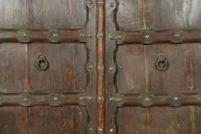 Biscottini Porta portone in legno massello e ferro da interno o da esterno vecchia e antica medievale scorrevole