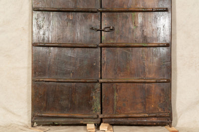 Biscottini Porta portone in legno massello e ferro da interno o da esterno vecchia e antica medievale scorrevole