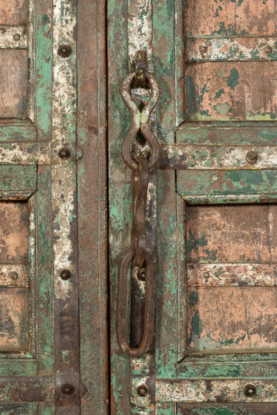 Biscottini Porta portone in legno massello e ferro da interno o da esterno vecchia e antica medievale scorrevole