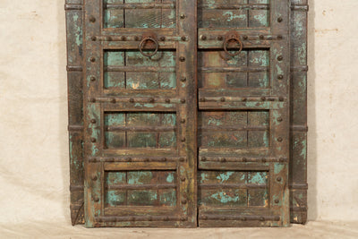 Biscottini Porta portone in legno massello e ferro da interno o da esterno vecchia e antica medievale scorrevole