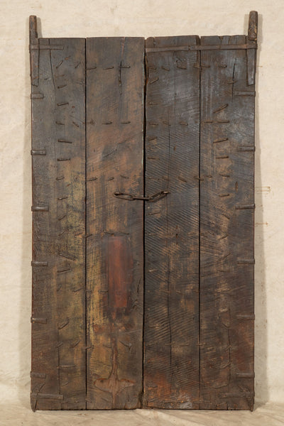 Biscottini Porta portone in legno massello e ferro da interno o da esterno vecchia e antica medievale scorrevole