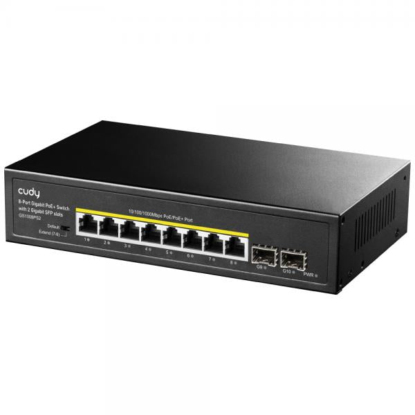 CUDY GS1008PS2 - 8-PORT GIGABIT POE+ SWITCH WITH 2 GIGABIT SFP SLOT 120W