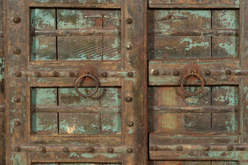 Biscottini Porta portone in legno massello e ferro da interno o da esterno vecchia e antica medievale scorrevole
