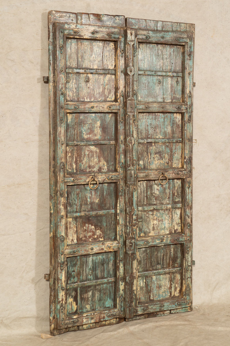 Biscottini Porta portone in legno massello e ferro da interno o da esterno vecchia e antica medievale scorrevole