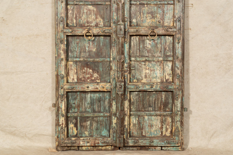 Biscottini Porta portone in legno massello e ferro da interno o da esterno vecchia e antica medievale scorrevole