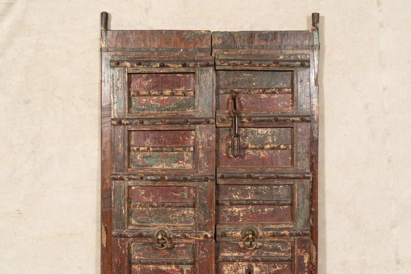 Biscottini Porta portone in legno massello e ferro da interno o da esterno vecchia e antica medievale scorrevole