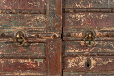 Biscottini Porta portone in legno massello e ferro da interno o da esterno vecchia e antica medievale scorrevole