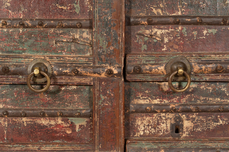 Biscottini Porta portone in legno massello e ferro da interno o da esterno vecchia e antica medievale scorrevole