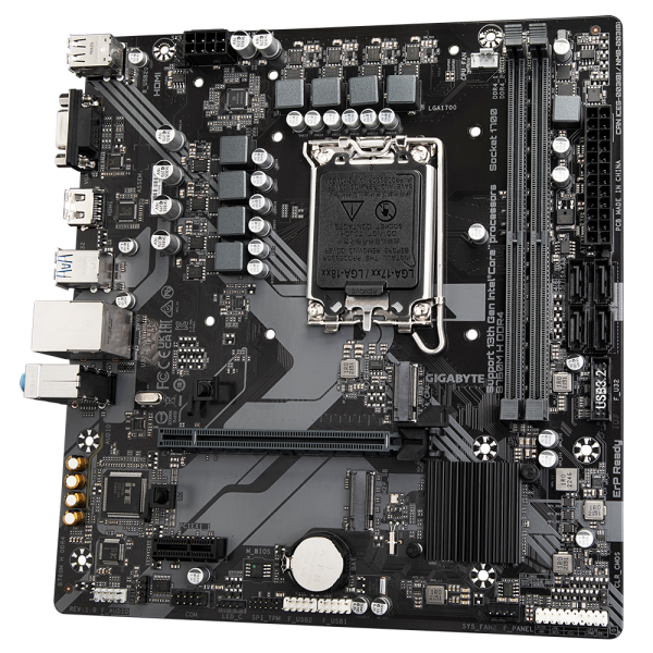 Gigabyte B760M H DDR4 - 1.0 - scheda madre - micro ATX - socket LGA1700 - chipset B760 - USB 3.2 Gen 1 - Gigabit LAN - grafica integrata (CPU richiesta)