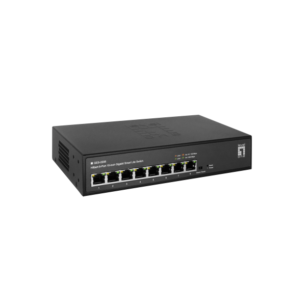 Livello Uno Hilbert 10? Switch Gigabit Smart Lite a 8 porte, 8 x Gigabit RJ45 (10/100/1000), gestito, L2, Gigabit Ethernet (10/100/1000), full duplex, installazione in rack