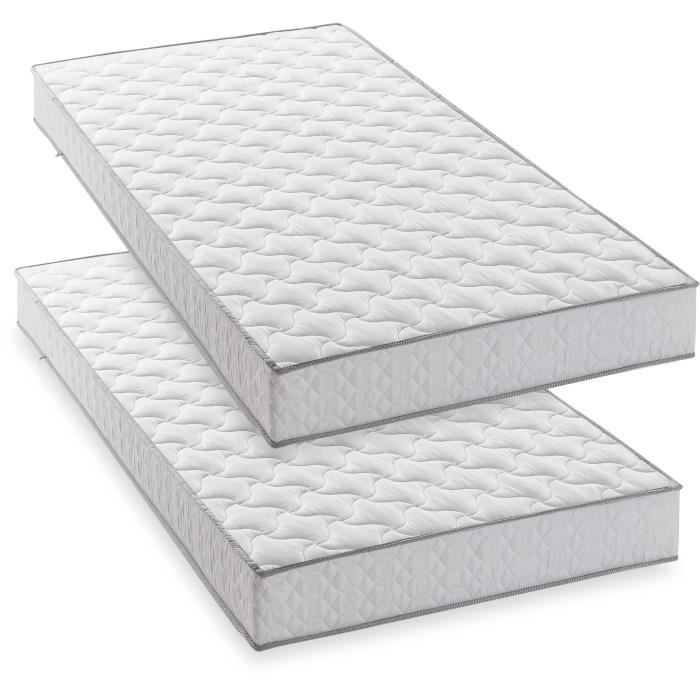 Set di 2 materassi - 90 x 190 cm - Schiuma - 14 cm - 5 zone di comfort - DEKO DREAM - Hahtuva