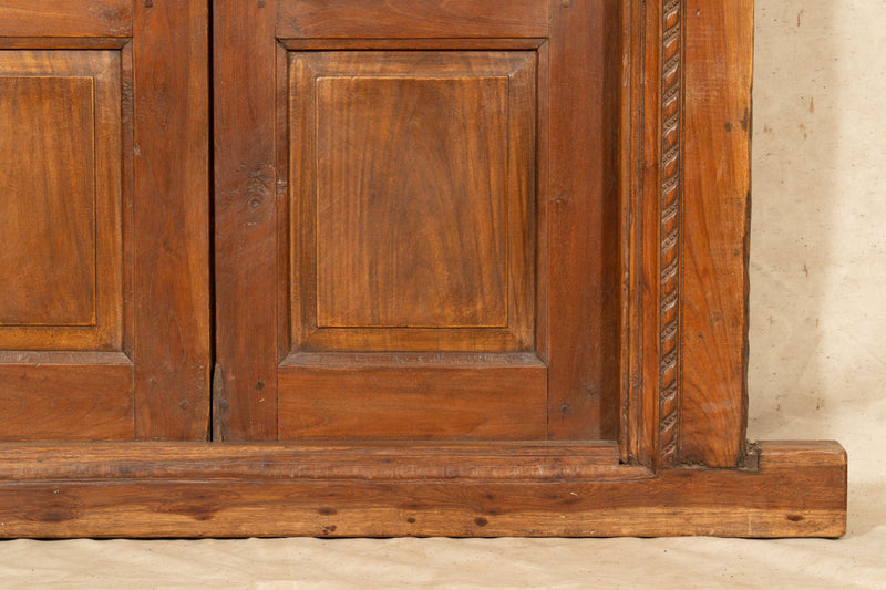 Biscottini Porta portone in legno massello e ferro da interno o da esterno vecchia e antica medievale scorrevole con telaio