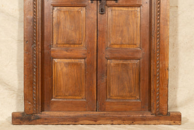 Biscottini Porta portone in legno massello e ferro da interno o da esterno vecchia e antica medievale scorrevole con telaio