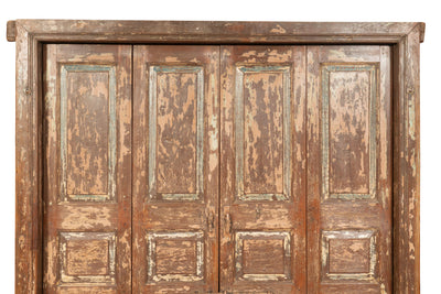 Biscottini Porta portone in legno massello e ferro da interno o da esterno vecchia e antica medievale scorrevole con telaio