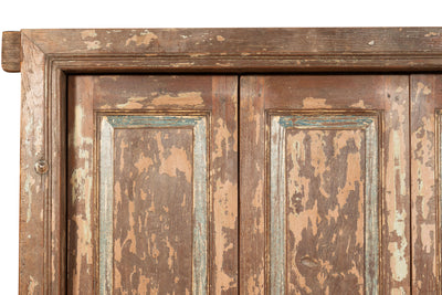 Biscottini Porta portone in legno massello e ferro da interno o da esterno vecchia e antica medievale scorrevole con telaio