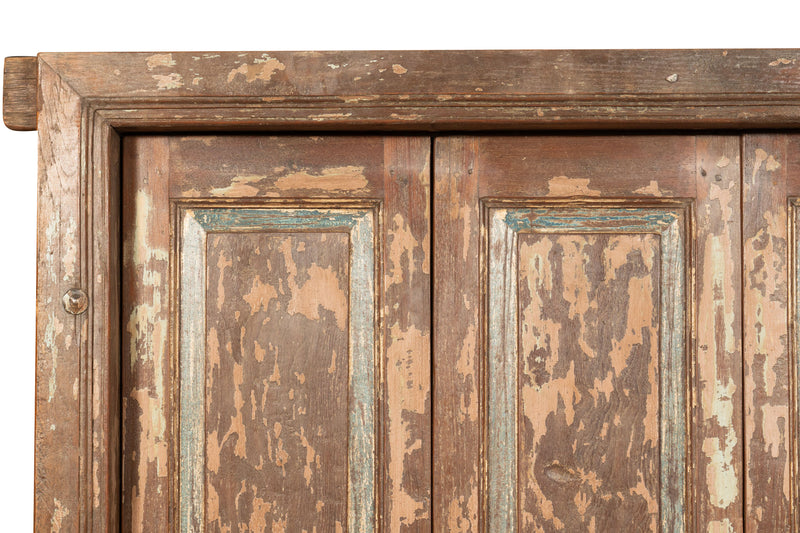 Biscottini Porta portone in legno massello e ferro da interno o da esterno vecchia e antica medievale scorrevole con telaio