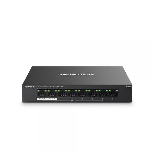 Mercusys MS108GP switch di rete Gestito Gigabit Ethernet (10/100/1000) Supporto Power over Ethernet (PoE) Nero