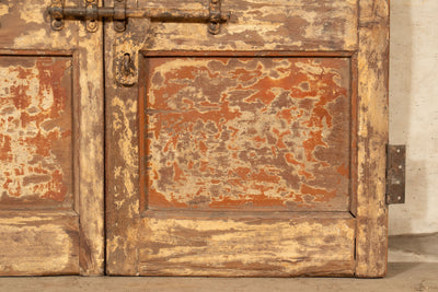 Biscottini Porta portone in legno massello e ferro da interno o da esterno vecchia e antica medievale scorrevole