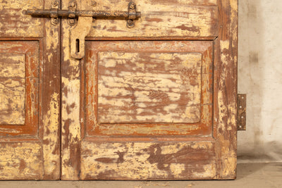 Biscottini Porta portone in legno massello e ferro da interno o da esterno vecchia e antica medievale scorrevole