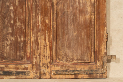 Biscottini Porta portone in legno massello e ferro da interno o da esterno vecchia e antica medievale scorrevole