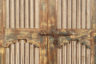 Biscottini Porta portone in legno massello e ferro da interno o da esterno vecchia e antica medievale scorrevole