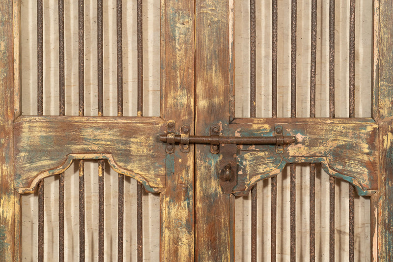 Biscottini Porta portone in legno massello e ferro da interno o da esterno vecchia e antica medievale scorrevole