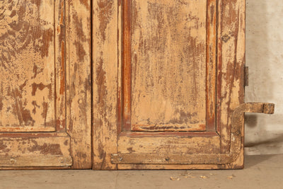 Biscottini Porta portone in legno massello e ferro da interno o da esterno vecchia e antica medievale scorrevole