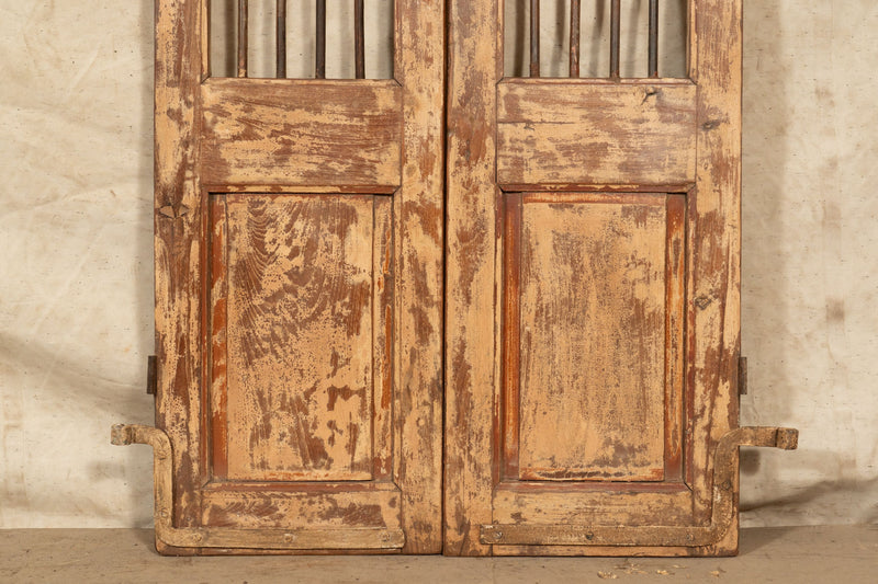 Biscottini Porta portone in legno massello e ferro da interno o da esterno vecchia e antica medievale scorrevole