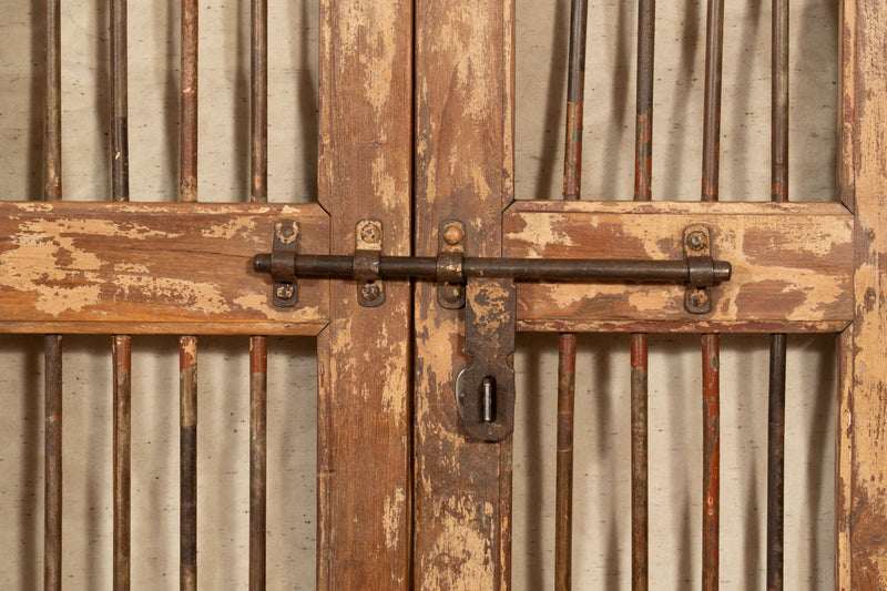 Biscottini Porta portone in legno massello e ferro da interno o da esterno vecchia e antica medievale scorrevole