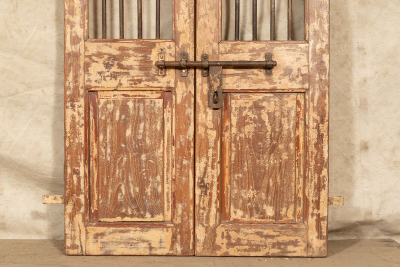 Biscottini Porta portone in legno massello e ferro da interno o da esterno vecchia e antica medievale scorrevole