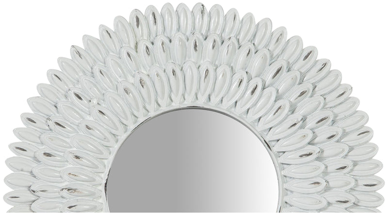 Biscottini Specchiera da appoggio diam.L21xPR3 cm finitura bianco anticato. Realizzata