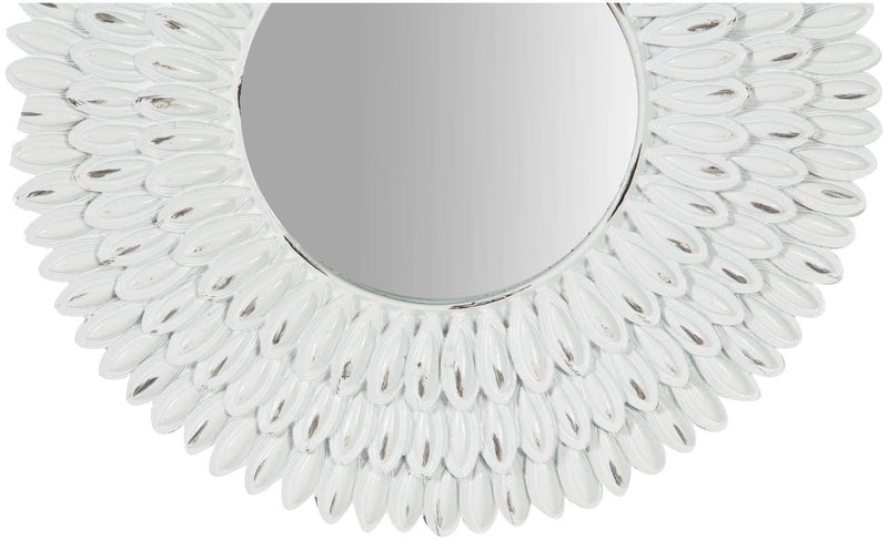 Biscottini Specchiera da appoggio diam.L21xPR3 cm finitura bianco anticato. Realizzata