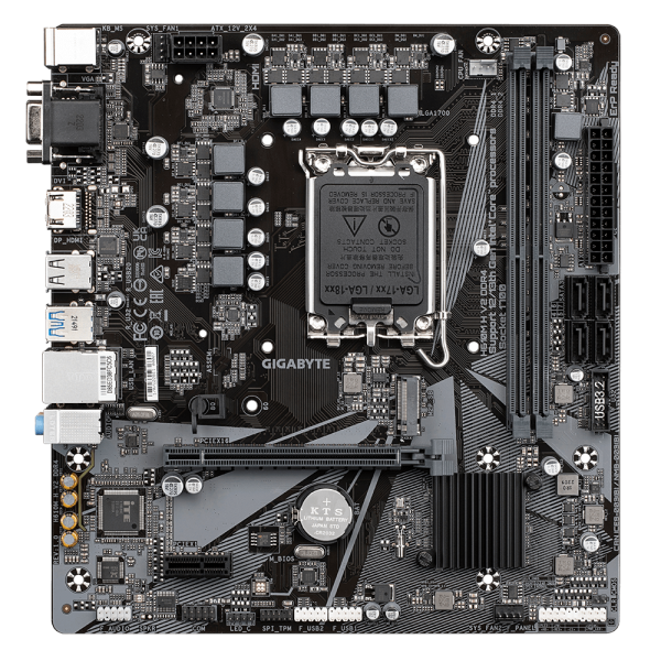 GIGABYTE H610M H V2 DDR4 Scheda madre - Supporta processori Intel Core 14th CPUs, 6+1+1 Hybrid Digital VRM, up to 3200MHz DDR4 [OC], 1xPCIe 3.0 M.2, GbE LAN, USB 3.2 Gen 1 (Gigabyte H610M H V2 DDR4 -