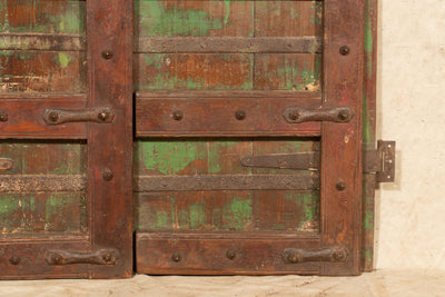 Biscottini Porta portone in legno massello e ferro da interno o da esterno vecchia e antica medievale scorrevole