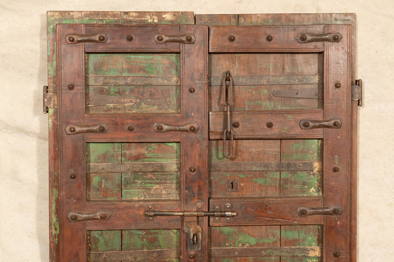 Biscottini Porta portone in legno massello e ferro da interno o da esterno vecchia e antica medievale scorrevole