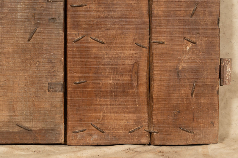 Biscottini Porta portone in legno massello e ferro da interno o da esterno vecchia e antica medievale scorrevole