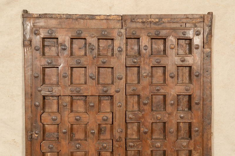 Biscottini Porta portone in legno massello e ferro da interno o da esterno vecchia e antica medievale scorrevole