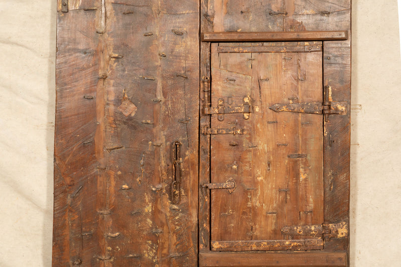 Biscottini Porta portone in legno massello e ferro da interno o da esterno vecchia e antica medievale scorrevole