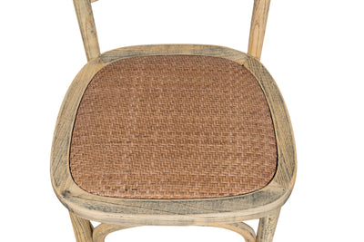 Biscottini Sedia Thonet in massello di frassino e seduta rattan finitura rovere larghezza