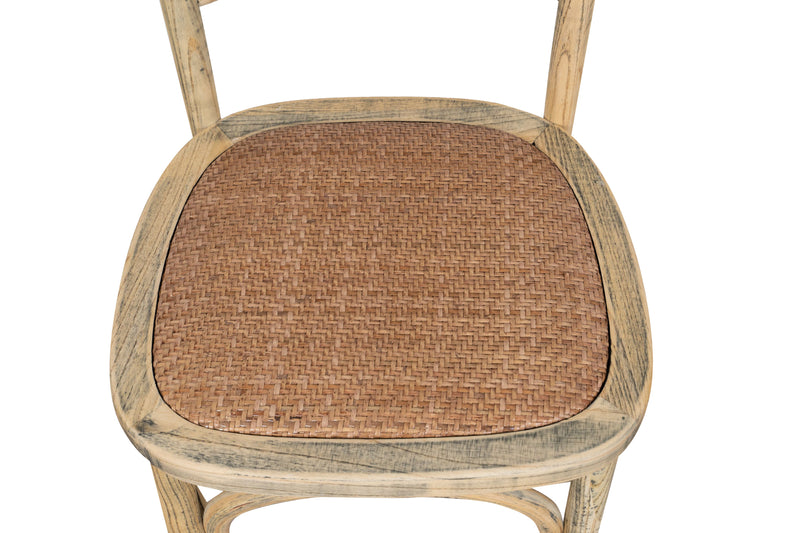 Biscottini Sedia Thonet in massello di frassino e seduta rattan finitura rovere larghezza