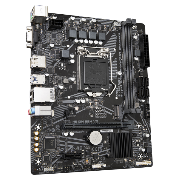 Scheda madre Gigabyte H510M S2H V3 - Supporto processori Intel Socket 1200 10a/11a Gen Intel Cpu - Ram 2x DDR4 2933/2133 Mhz - Vga, Hdmi, DisplayPort - 4x Usb3.2 / 6x Usb2.0 - GLan - Audio HD - Micro-ATX