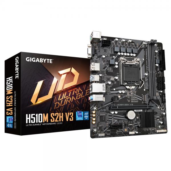 Scheda madre Gigabyte H510M S2H V3 - Supporto processori Intel Socket 1200 10a/11a Gen Intel Cpu - Ram 2x DDR4 2933/2133 Mhz - Vga, Hdmi, DisplayPort - 4x Usb3.2 / 6x Usb2.0 - GLan - Audio HD - Micro-ATX