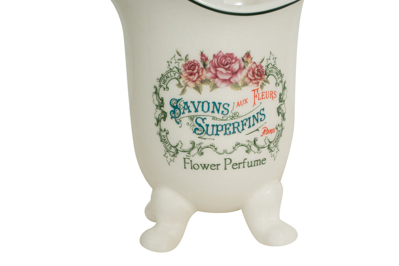 Biscottini Portascopino in porcellana bianca decorata "Le Bain Paris"